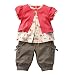 TiaoBug 3 Pcs Baby Girls Summer Outfits Top Short Pants Headband Clothing Set Photography Costume Size 6-12 Months