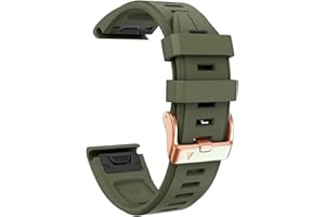 CZKE Dla Garmin Fenix. 6s 5s. Watchband 20mm Bransoletka dla Fenix 6S Pro 5s Plus Róża Złota Klamra Silikonowe Szybkie Wymienne Pasy na nadgarstek (Color : Army Green, Size : 20mm)
