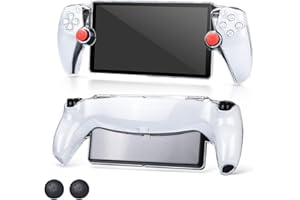 VEOYYA Crystal Shell Compatible with Sony Playstation Portal, PS5 Portal Hard Protective Case with Comfortable Ergonomic Grip & 4 Thumb Stick Caps, Playstation Portal Accessories
