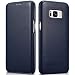 Produktbild Mobiskin Tasche für Samsung Galaxy S8 | Case mit Echt-Leder Außenseite für S 8 (SM-G950) | Schutz-Hülle seitlich aufklappbar | Ultra-Slim Cover | dünne Handy-Hülle | Etui | Blau