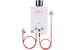 CAMPLUX Chauffe-Eau à Gaz, BW158C 6L Douche à Gaz Certifiée CE avec Capuchon de Pluie, idéale pour Une Excursion en Camping-Car