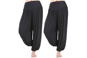 HOEREV Super Doux Pantalones de Spandex Modale Harem Yoga Pilates