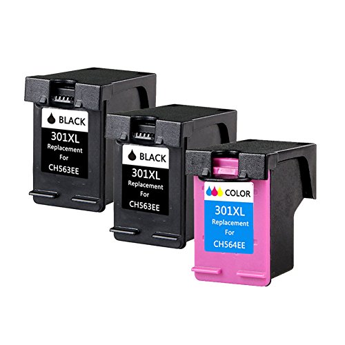 IYD 3 Pack 301XL 301 XL Tintenpatronen Kompatibel für HP CH561EE CH562EE CH563EE CH564EE Deskjet 1000 1010 1050 1055 1510 1512 1514 2000 2050 2054a 2510 2514 2540 2542 2544 3000 3050 3052 3055 2620 2622 2624 4630 4632 4634 4636 Envy 4500 4502 4504 4505 4507 5530 5532 5534 5539 Drucker (2Black,1Color)