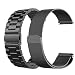 Produktbild Compatible Samsung Galaxy Watch 42mm Armband/Gear Sport Armband, 20mm Solider Zubehör Edelstahl Metall Ersatz Strap Band Uhrenarmband für Samsung Galaxy Watch SM-R810(Metall Schwarz+Mesh Schwarz )