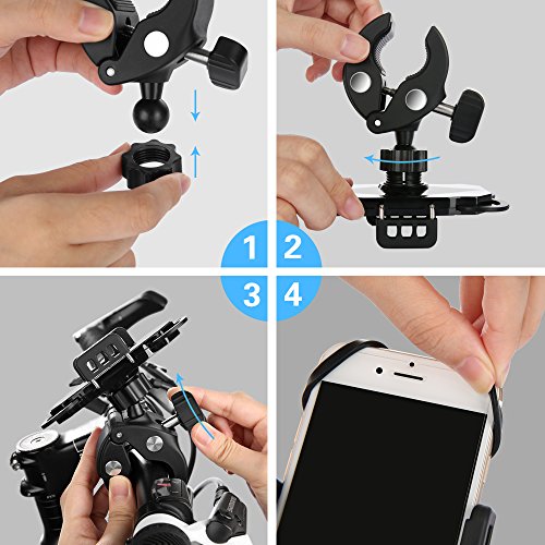 Universale Compatibile Ruotabile a 360Â°Porta Cellulare Bici Supporto Telefono Bicicletta Moto MTB Cinturino in Gomma Smartphone iPhone Samsung Accessori Ciclismo Viaggio Sport Invernali Siroflo