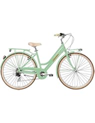 Bicicleta de paseo Cicli Adriatica Retro mujeres cuadro en aluminio 28" 6 velocidad (Verde)