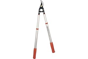 Tijera de Poda a 2 Manos Telescópica Pruning 0345 - Ajuste Manual - Empuñadura Bimaterial - Corte Bypass Muy Preciso - Ultraligera - Tijera de Jardinería Fabricada con Aluminio Forjado - Altuna