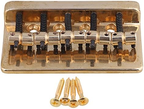 Yibuy Golden Zinc Alloy 5 String Bass Guitar Bridge Guitar Tailpiece 93 x 53 x 15mm