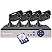 Produktbild [Batterie-Backup] DEFEWAY 1080N Überwachungsset/ Videoüberwachung mit 1 Festplatte, 4CH 5-in-1 HDMI-DVR mit 4x 720P HD Metall-Bullet-Überwachungskamera (80ft Night Vison, kostenlos App / Web Remote Access)