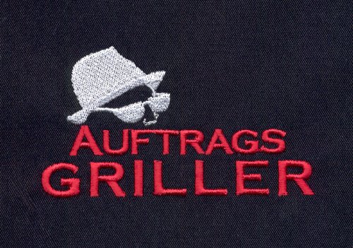 Cap / Kappe, Stickmotiv Auftragsgriller, Cap-Farbe schwarz, hochwertig bestickt vom Stickerei-Fachbetrieb; Cap 100% Baumwolle - 2