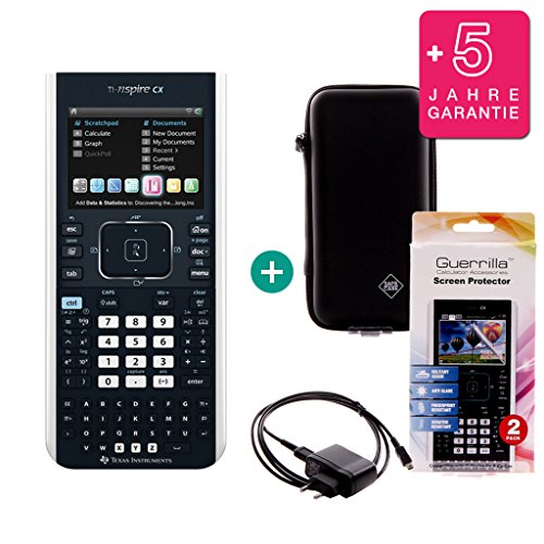 Preisvergleich Produktbild Texas Instruments Nspire CX + Erweiterte Garantie + Ladekabel + Schutzfolie + Schutztasche