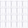 Guuozzli Transparent Plastic Jars with Lids, Small Slime Containers, White, 20 Count (Pack of 1)
