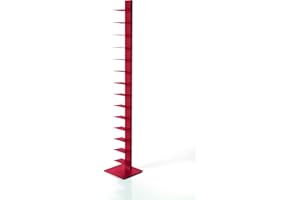 ZStyle BBB ITALIA Libreria SAPIENS a colonna verticale scaffale autoportante con ripiani (202 cm, Red)