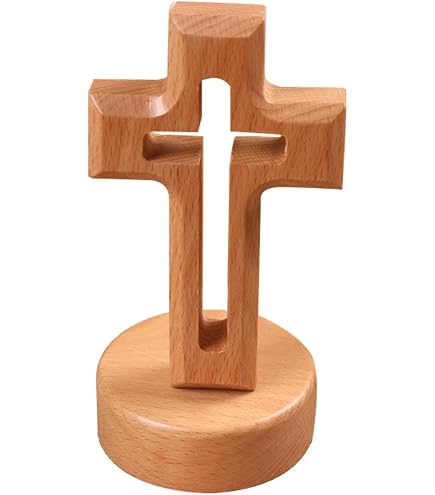 Croce Tascabile In Legno Con Cuore Epossidico – Regalo Di Incoraggiamento E Conforto – Confezione Da 10 Pezzi - 3