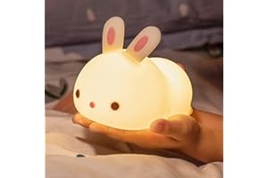SENQIU Lampka nocna dla dzieci lampka nocna LED zwierzę lampka nocna królik kolor zmienny akumulator typ nadaje się dla dzieci niemowląt i dziewczynek