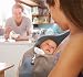 Wallaboo Baby sling Connection, Easy Adjustable and Ergonomic, Newborn and Up, 100% Cotton, Taupe / Grey