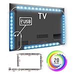 TOP-MAX&reg; LED TV Strip Lights 200CM 5V RGB 5050 TV PC Monitor Back Lights Mood Lighting Colour Changing (2X40+2X60CM)(No Remote control Included)