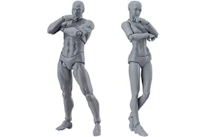SMELEYOU Figure da disegno Modello 2PCS 14 cm Maschio Femminile Action Figure Poseable Disegno Manichino Modello di Body Painting per Artisti Casa Utensili da Cucina
