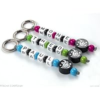 Schlüsselanhänger mit Gravur bzw Namen - Taschenbaumler - Notenschlüssel - Schlüsselring - GRATIS Versand - verschiedene Farben - Musik - Note - Schlüsselband