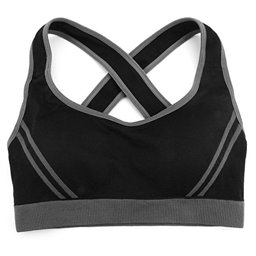 ISASSY Damen Sport-BH mit Pushup Funktion wattiertes Sport BH ohne Bügel für Radfahren, Joggen, Tanzen, Yoga und Aerobics - 3