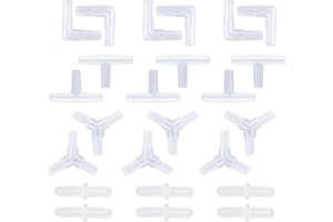 SIOPPKIK 24 Pcs Connecteurs du Tuyau d'air, Ventouses d'aquarium Transparent, Ventouses pour Aquarium en Plastique T L Y pour Pompes à air d’Aquarium de 6 mm