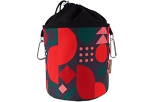 bellaCott Sac à Pinces à Linge Portable à Suspendre en Coton avec 2 mousquetons Solides, Fermeture à Cordon de Serrage, butée en métal pour Ranger Les Pinces à Linge