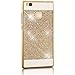 Produktbild Sunroyal Huawei P9 Lite 5.2 Zoll Handy Hülle Schutz Bling Hart Case Harte Glitzer Diamant Luxus Gel Crystal Kristall Zurück Hard Back Cover Rückseite, Gold