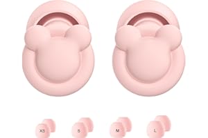 BANDICTION Ear Plugs for Sleep Noise Cancelling, Reusable Earplugs for Noise Reduction, Soft Silicone Hearing Protection Ear Plugs for Sleep, Work, Noise Sensitivity, Study, Snoring -33dB (Pink)