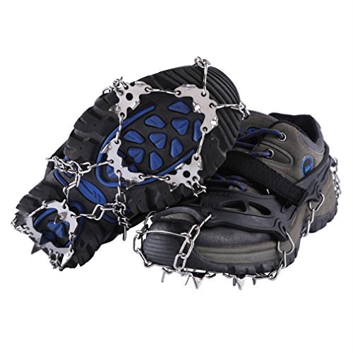 Gomyhom Paire de crampons pour chaussures, 19 dents en acier inoxydable, Noir