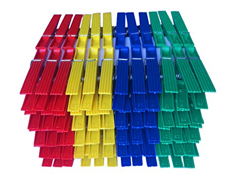 Wäscheklammern 3 x 40 Stück = 120 Stück, farbig sortiert, Maße 7 cm x 1 cm, Jean Products