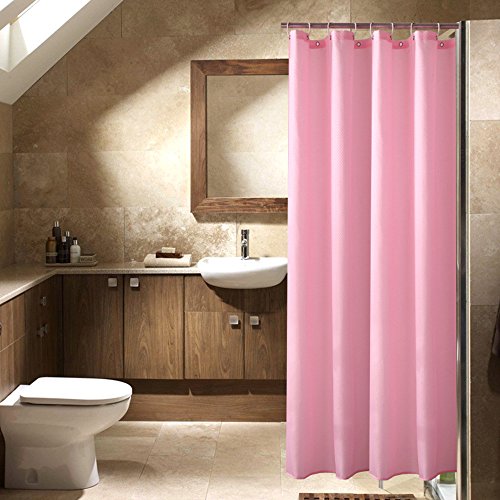 Anti-moisissure Rideau De Douche, Rideau Antibactérien Pour La Douche Incl. 12 Anneaux De Rideau De Douche, Rideau Rose Opaque, 100% Polyester, 180 x 180 cm