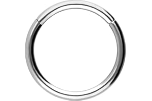 PIERCINGLINE Segmentring Clicker aus Titan - Piercing für Nase, Septum, Ohr, Helix oder Tragus