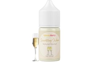 HONEYBERRY 30ml Natural Sparkling Wine Food Flavouring Essence - Professional High Strength Edible Liquid Extract Drops - Highly Concentrated Versatile Flavour for Baking Cooking Drink Scent Cosmetics