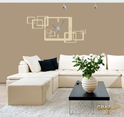 Vinilo de pared: Decoración de pared con reloj retro Para el salón p