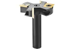 SpeTool Frez czołowy 12 mm trzpień 45 mm średnica cięcia frez czołowy do frezarki górnowrzecionowej z powłoką ATS płytki dwustronne 2 + 2 flety CNC frez do drewna, frez do spłaszczania powierzchni