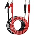 Multimeter Test Leads, 2PCS Alligator Clips Test Leads, Crocodile Clips Electrical, Electrical Insulated Wire for Multimeter Electrical Testing, Multimeter Leads 15A 1000V,Red Black