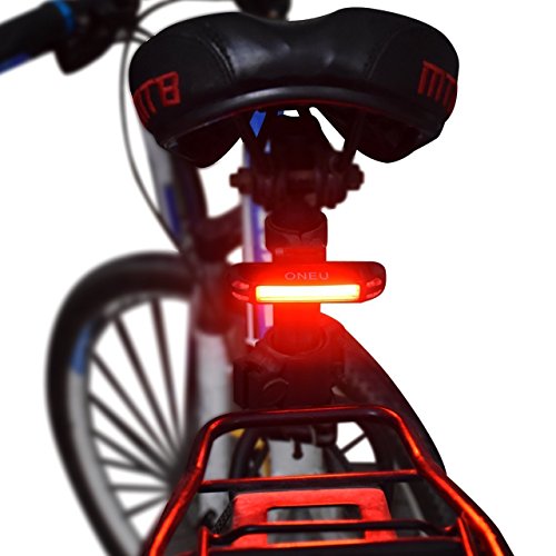 ONEU Fahrradbeleuchtung, Fahrrad Rücklicht, 100 Lm Wiederaufladbare LED Wasserdicht Sport Fahrradlicht 6-Modus - 5