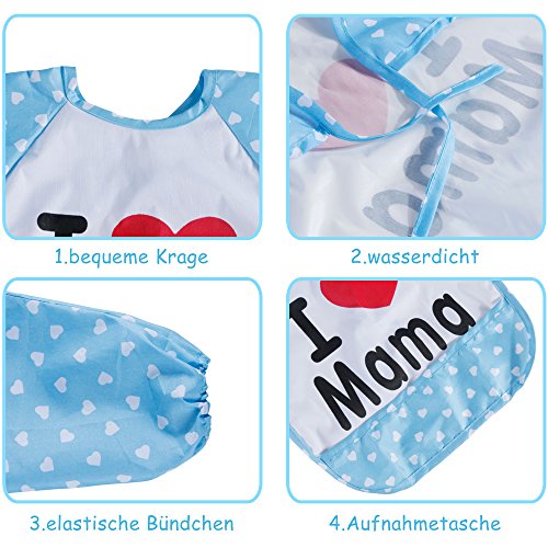 Lictin 2 Set Lätzchen Lätzchen mit Ärmeln Baby Lätzchen Ärmellätzchen Baby Ärmellätzchen Lätzchen Baby Lätzchen wasserdicht - 3