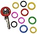 Produktbild 10 tlg Set _ Schlüsselring bunt - Durchmesser - 25mm bis 30mm- Schlüsselringe - " bunte Farben & Tastzeichen " - schwarz / rot / gelb / pink / blau - 20 & 30 mm für Schlüssel rund runde - Schlüsselkappe / Schlüsselkennring - Schlüsselköpfe - Schlüsselkennringe & Schlüsselkopf