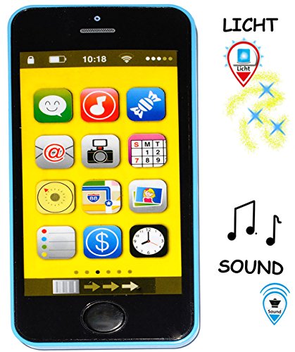 Preisvergleich Produktbild alles-meine.de GmbH Smartphone - Handy mit 40 Sound´s & Musik & Licht - BLAU - für Kinder / Jungen & Mädchen - Auto - elektrisches Kinderhandy - Telefon - Lernhandy / Kindert..