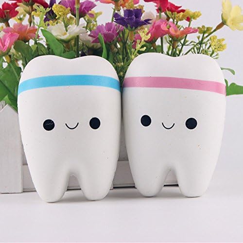Vpsan Stress Relief Toys, Smiley Tooth Squishy Toys Slow Rising Toy Party Favors,2 Pack