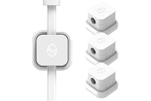 Sinjimoru Magnetische Kabelhalter Kabelclips [3 Stück], Kabelführung Kabel Organizer Set für Schreibtisch Wand Flexibles Kabelmanagement für USB Kabel Ladekabel Magnetic Cable Clips. Weiß