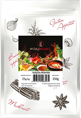 Preisvergleich Produktbild Puszta - Pfeffer. Puszta – Feuer. Würzige ungarische Grill – Gewürzzubereitung. Steak – Gewürz. Beutel 250g.