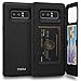 Price comparison product image TORU CX PRO Note 8 Wallet Case with Hidden ID Slot Credit Card Holder Hard Cover & Mirror for Samsung Galaxy Note 8 - Matte Black