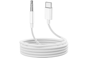 LBSC Aux to Usb C,Usb C to Aux 3.5mm Audio Jack Cable,3.3 ft, Type C to Headphone Male Cord Car Cable Compatible For iPhone 15/15Plus/Pro/Pro Max, Galaxy S23 Ultra Pixel 7 (White 1M)
