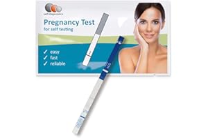 SELF-DIAGNOSTICS Test de embarazo hCG (test temprano) 10 mUI/ml de un solo paso – 20 tiras de test