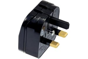 POWERCONNECTIONS Black ECP Mains UK Converter Adapter Plug 2 Pin Euro To UK 3 Pin 3 Amp