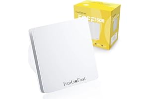 FanGoFast Aspiratore da Bagno 150mm, Estrattore Aria Universale con Valvola Antiritorno per Bagno Cucina Ufficio Serra Garage, Ventola Aspirazione Vortice Basso Consumo