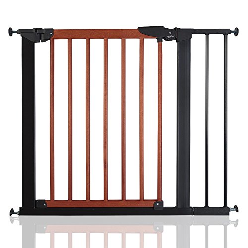 BabyDan Avantgarde Baby Safety Stair Gate Cherry Wood and Black All Widths (83.7cm-91.1cm)