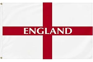 England St George Cross Flag 5ft x 3ft with Brass Eyelets – Polyester English Flag Banner for Football Matches, Cricket & Rug